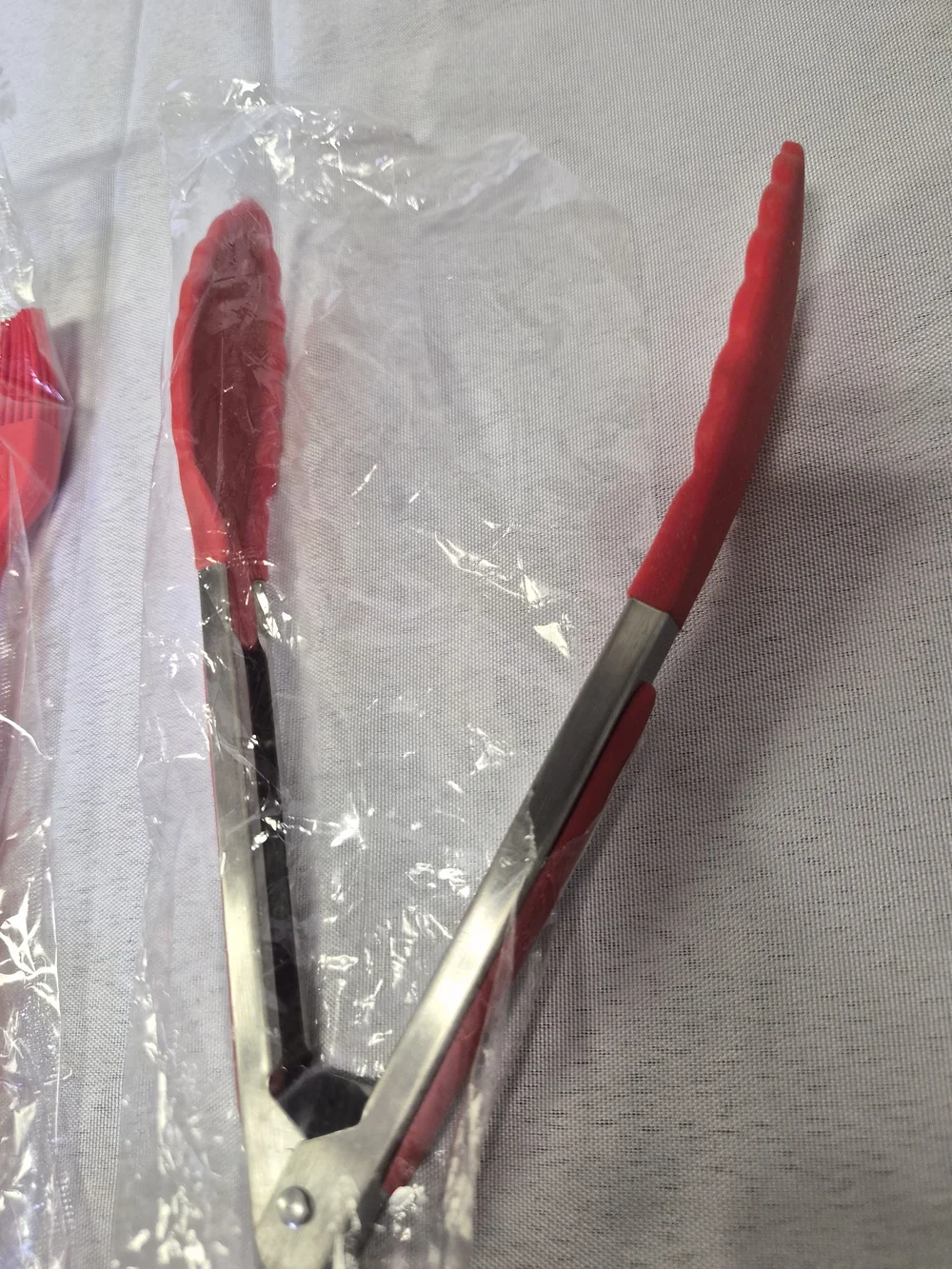 Red Silicone Basting Brush and Tongs Set - Home Party Supplies